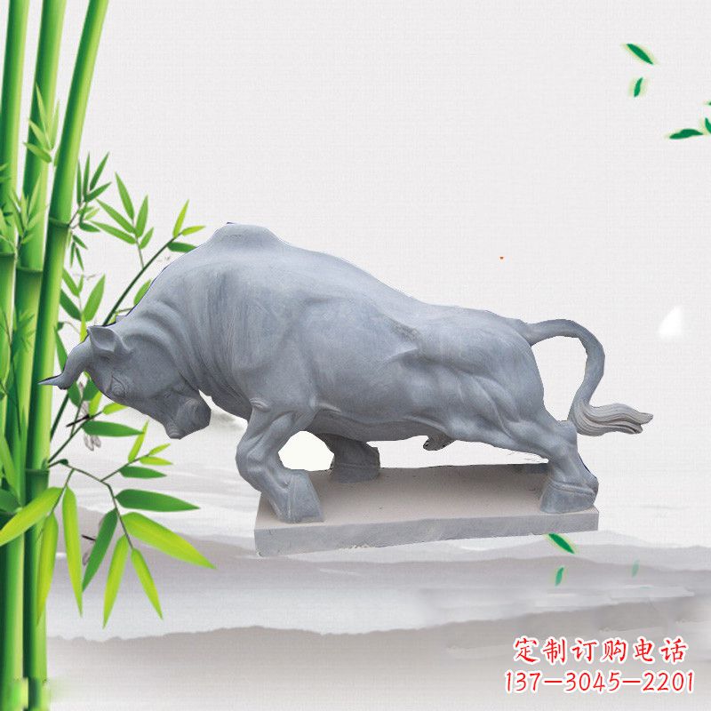 威海大理石开拓牛劲牛动物雕塑