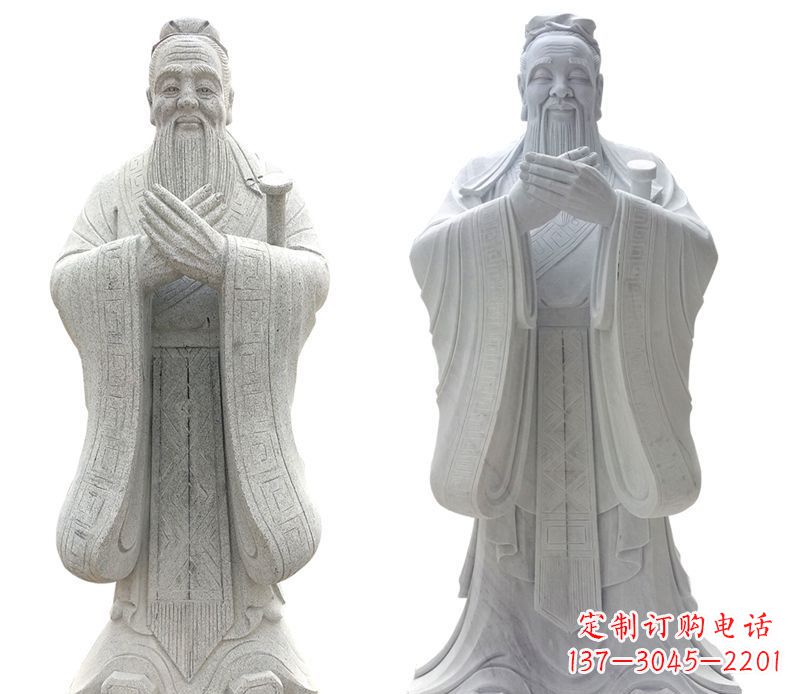 威海大理石孔子行教像古代名人石雕