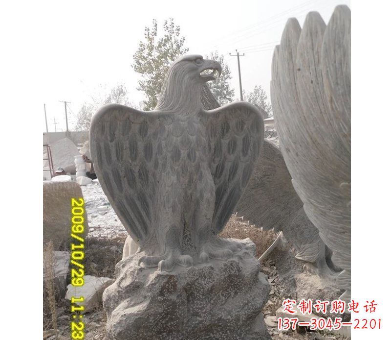 威海大理石老鹰雕塑,高贵雄威气势