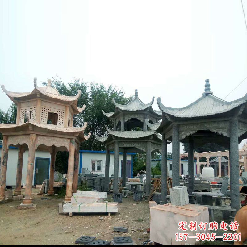 威海精美大理石凉亭雕塑