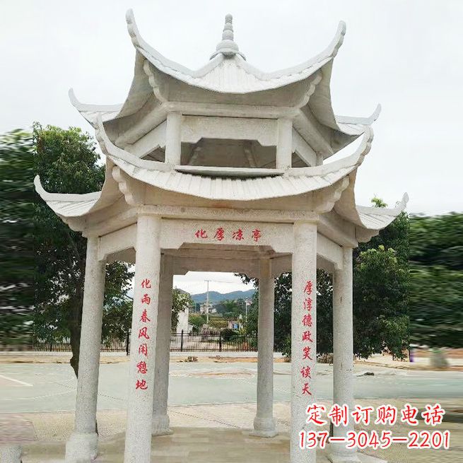 威海大理石凉亭双层雕塑