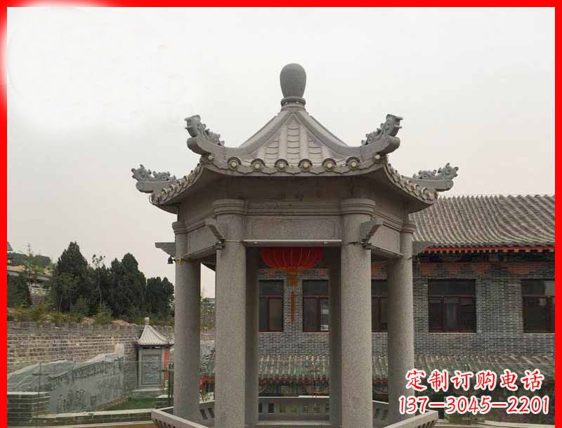 威海大理石六角凉亭石雕
