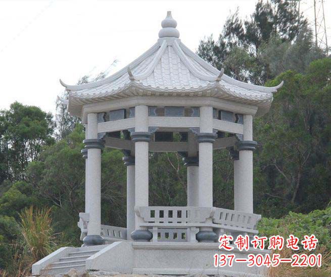 威海大理石六角石雕凉亭