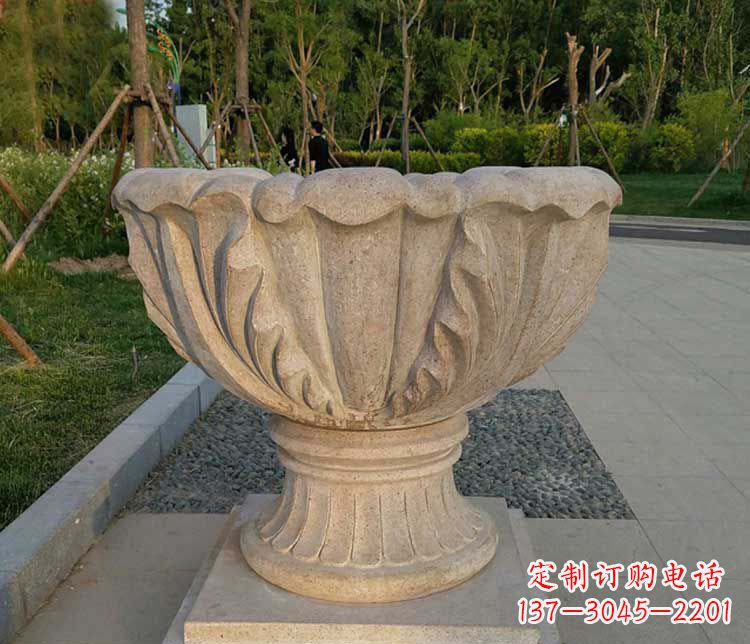 威海大理石欧式花钵雕塑