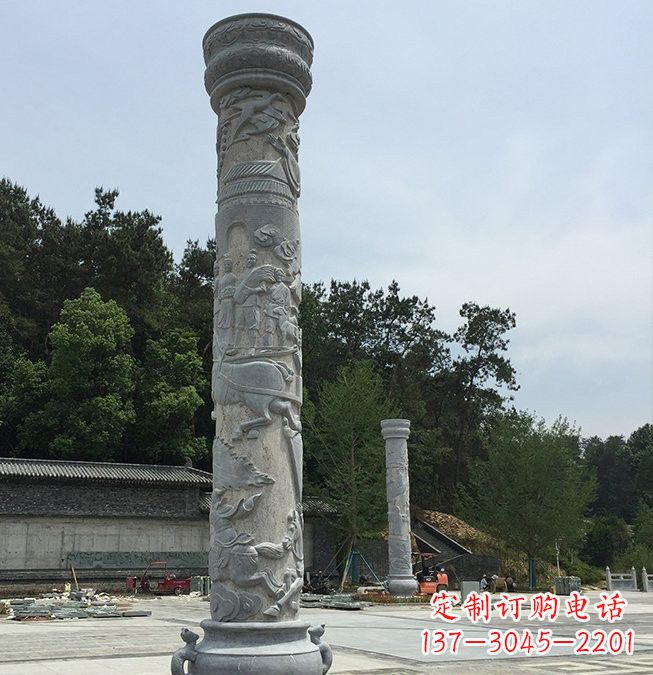 威海大理石龙柱雕塑