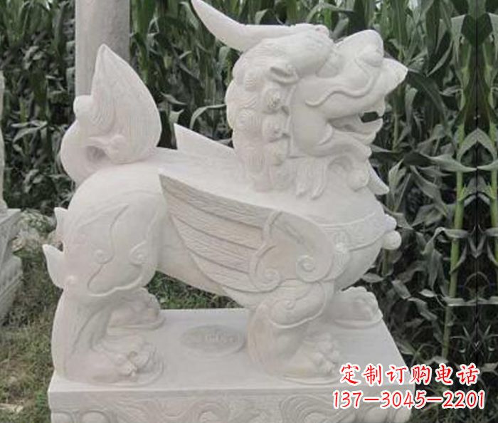 威海古典貔貅石雕,精美手工雕刻艺术
