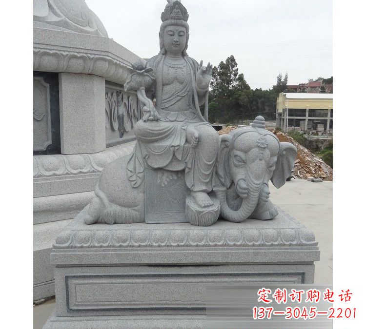 威海大理石普贤菩萨雕塑