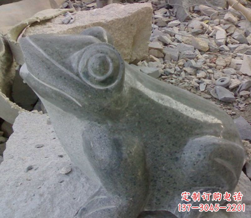 威海大理石青蛙石雕-质感细腻引人注目