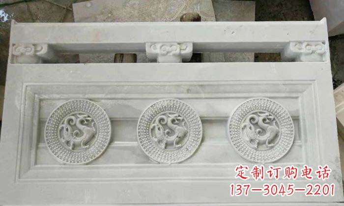 威海精美青龙石浮雕栏板雕塑
