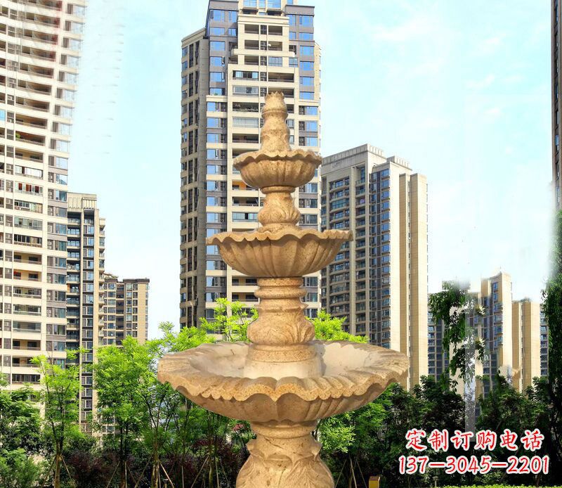 威海大理石三层喷泉公园石雕 (2)