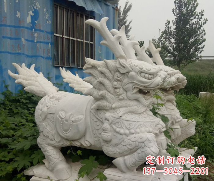 威海精美的大理石麒麟雕塑