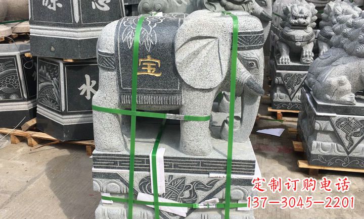 威海大理石大象门口石雕