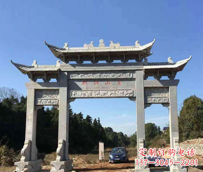威海精美石雕牌坊雕塑