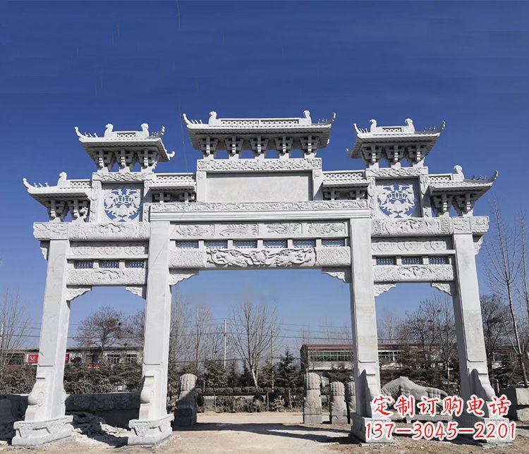 威海特色大理石牌坊石雕