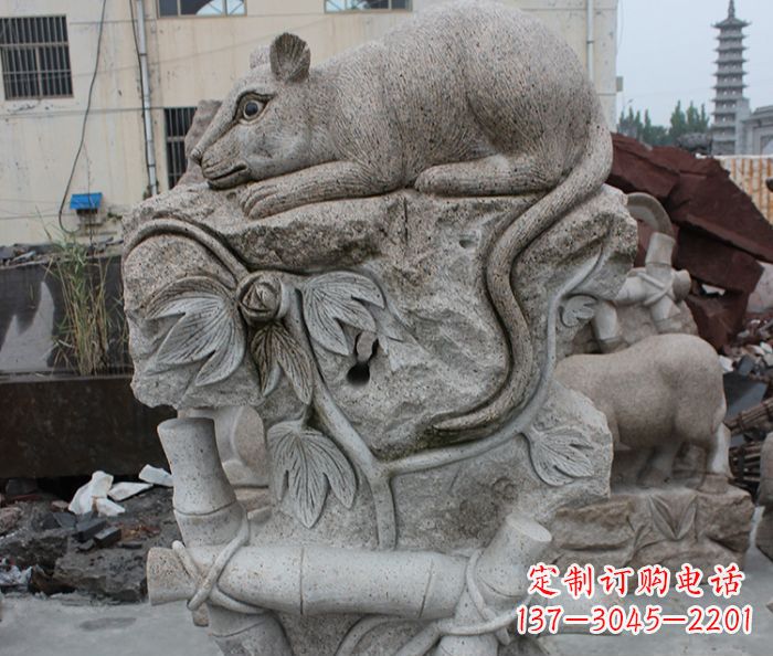 威海大理石生肖鼠石雕