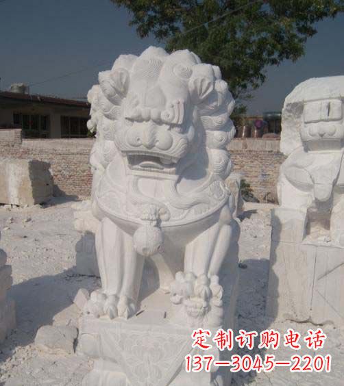 威海精美大理石狮子雕塑