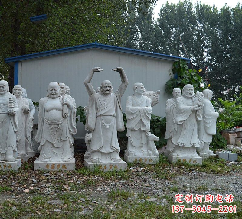 威海大理石十八罗汉雕塑