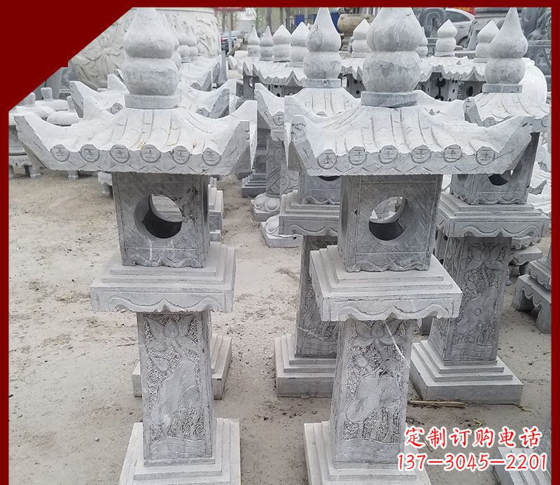 威海精美大理石石灯笼雕塑