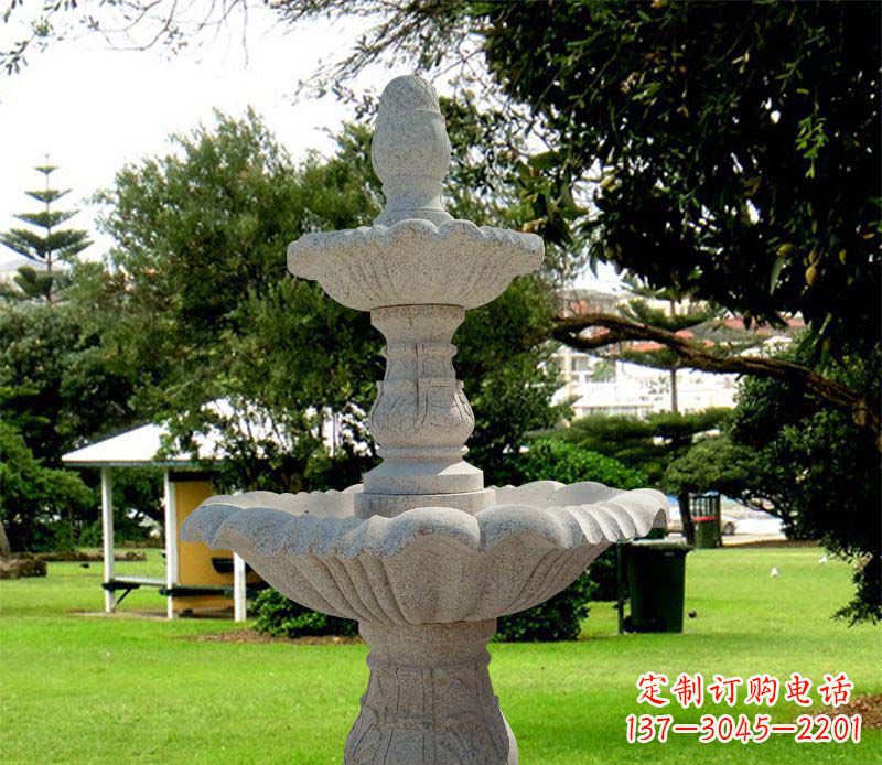 威海大理石双层喷泉雕塑,精美绝伦
