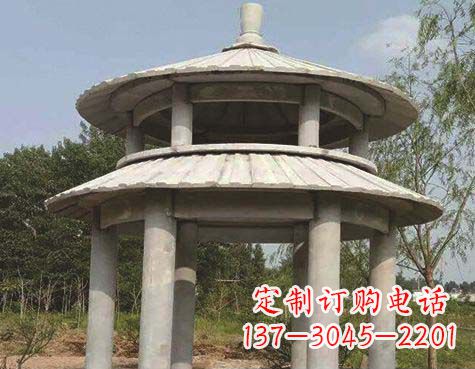 威海大理石双层圆顶凉亭石雕