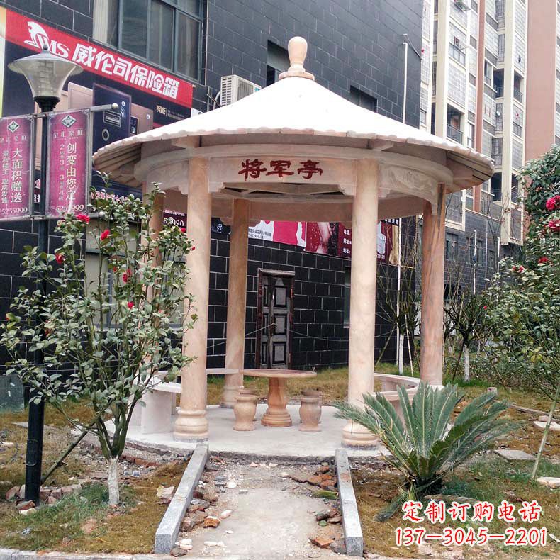 威海精美大理石凉亭雕塑