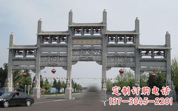 威海精美大理石牌坊雕塑
