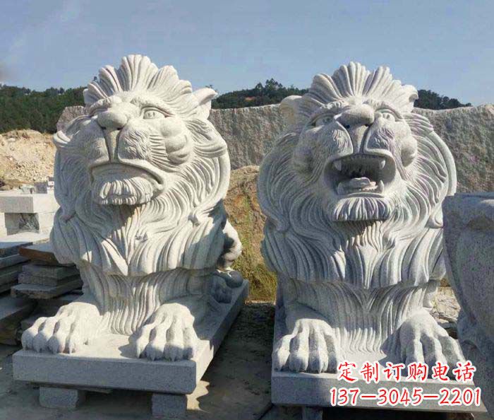 威海大理石西洋欧式石狮子雕塑