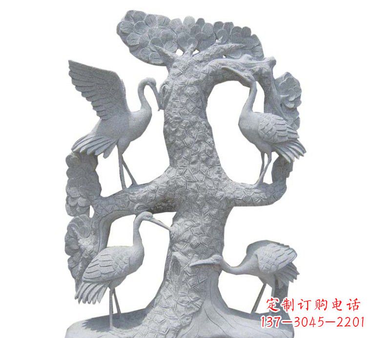 威海精美大理石松树雕塑