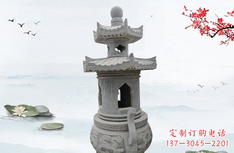 威海精美工艺石香炉雕塑