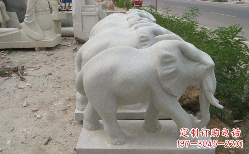 威海大理石小象公园动物石雕