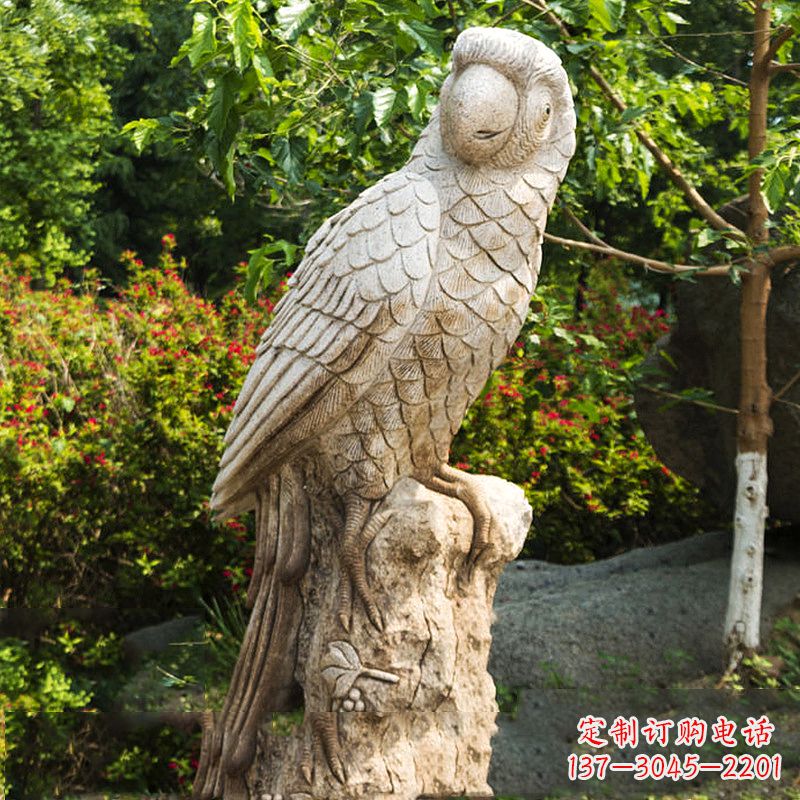 威海大理石鹦鹉雕塑,完美点缀生活空间