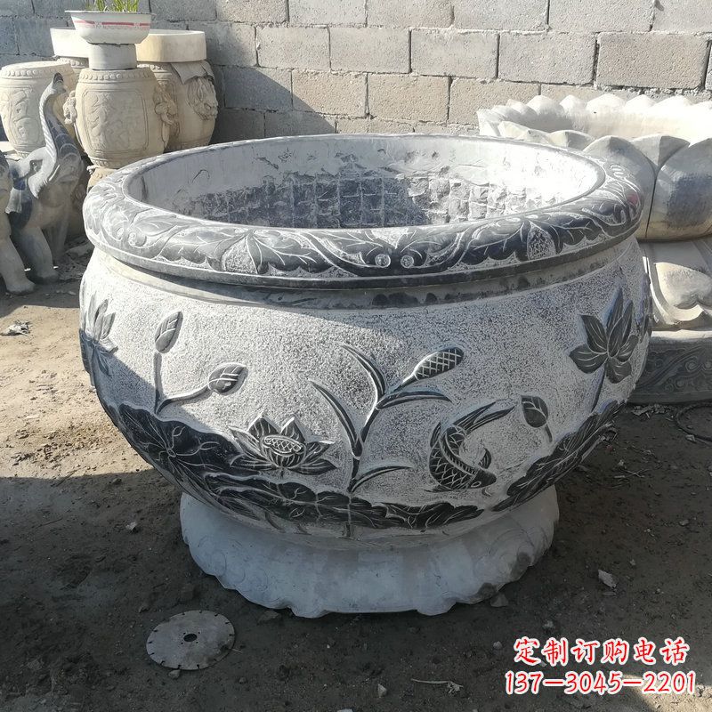 威海大理石水缸雕塑