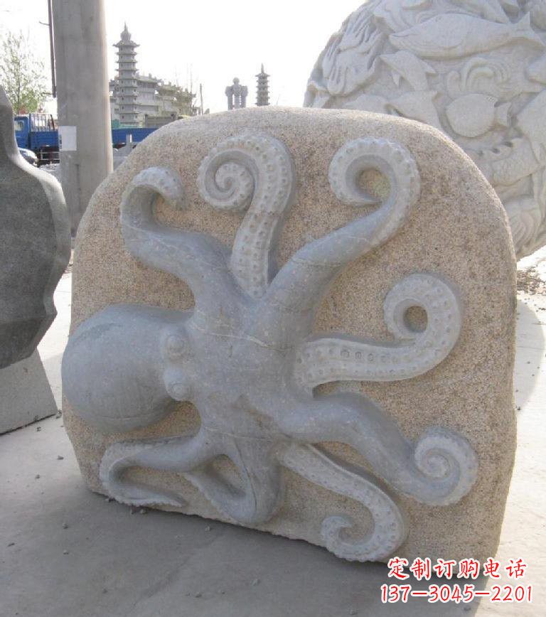 威海精美大理石章鱼雕塑