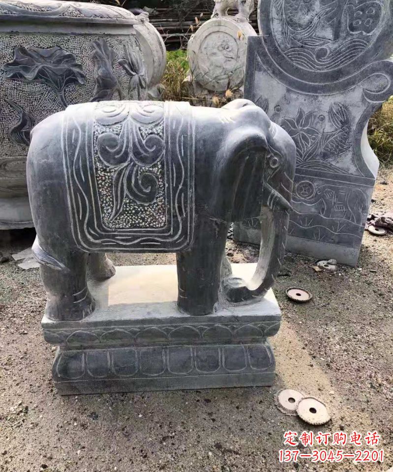 威海大理石大象雕塑