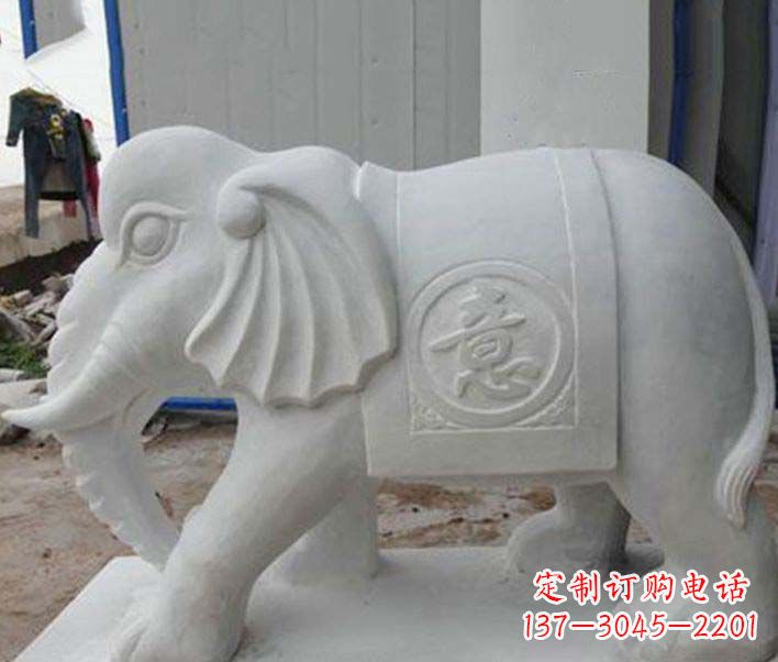 威海传承财富祝福,大理石招财大象雕塑