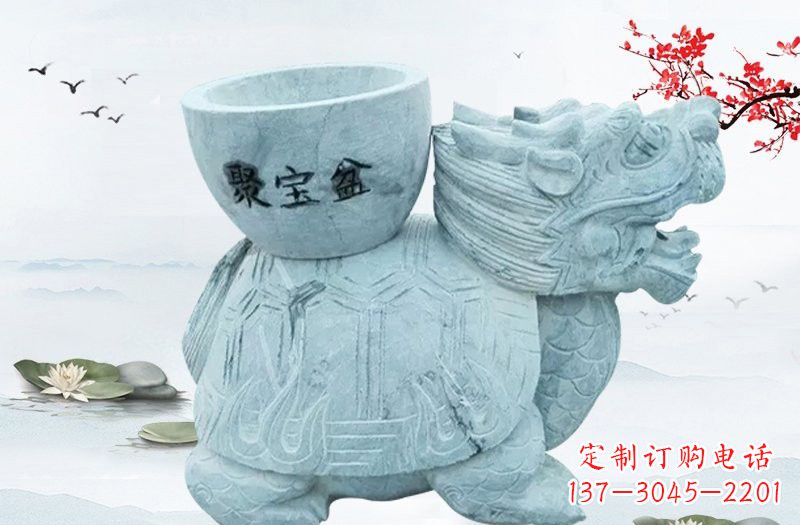 威海大理石招财龙雕塑