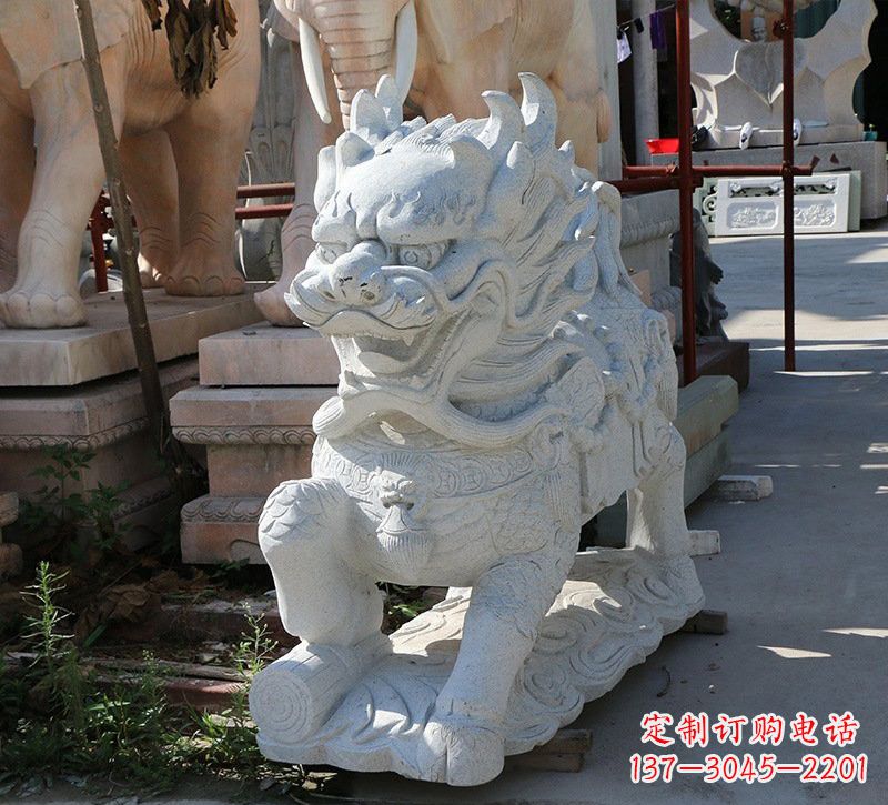 威海大理石镇宅——麒麟雕塑