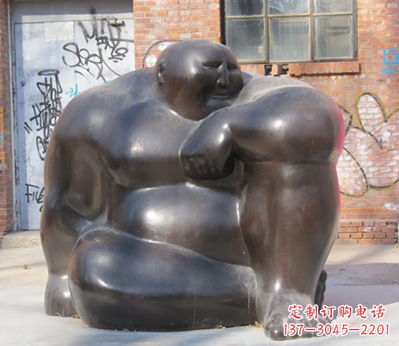 威海铜雕大胖子男人雕塑
