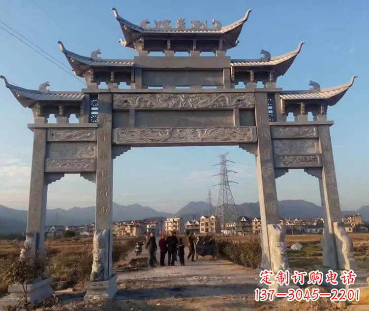 威海大石牌坊雕塑—中领雕塑定制专业