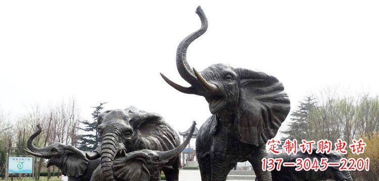 威海大象群铜雕景观