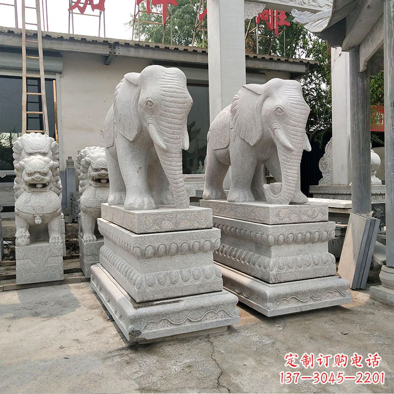 威海大象石材喷水雕塑