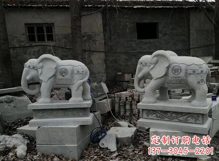 威海大象石雕摆件