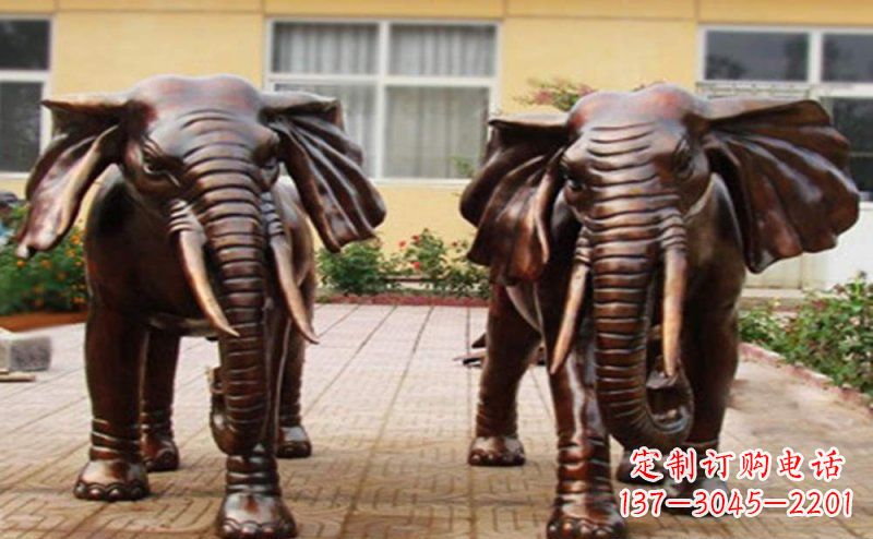 威海大象铜雕艺术塑像