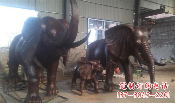 威海高品质大象铜雕塑