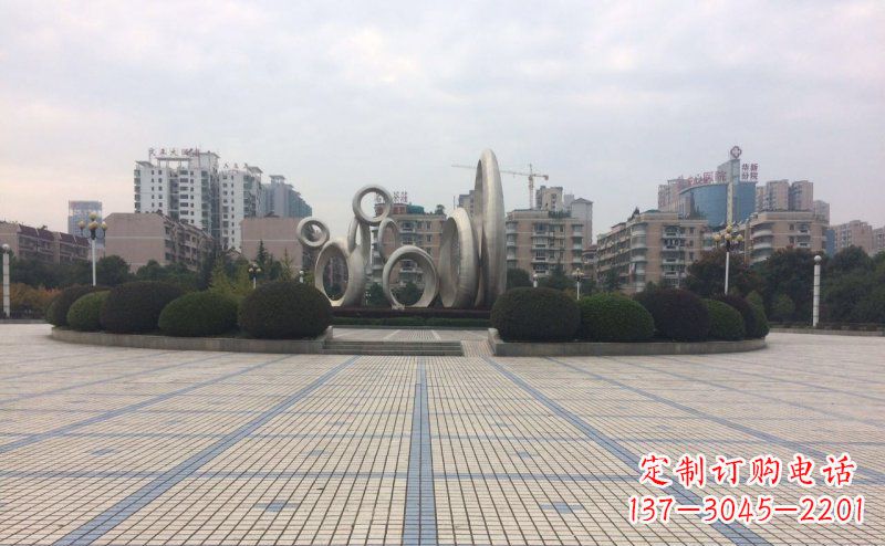 威海中领雕塑不锈钢圆环雕塑