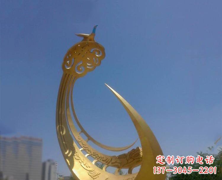 威海不锈钢创意凤凰雕塑