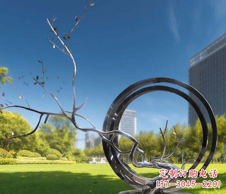 威海超大不锈钢环形景观雕塑
