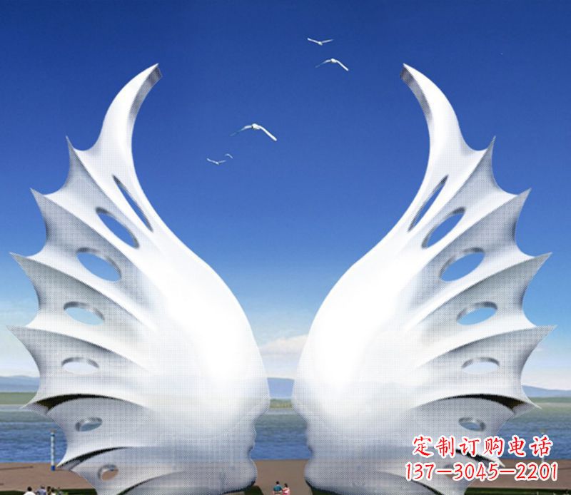 威海不锈钢翅膀雕塑