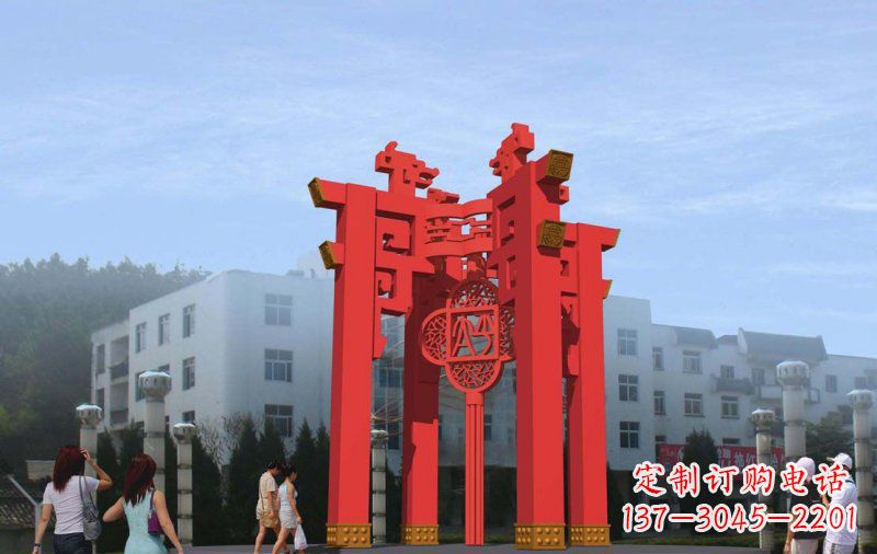 威海不锈钢灯笼雕塑