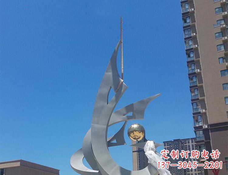 威海精美特大不锈钢凤凰雕塑